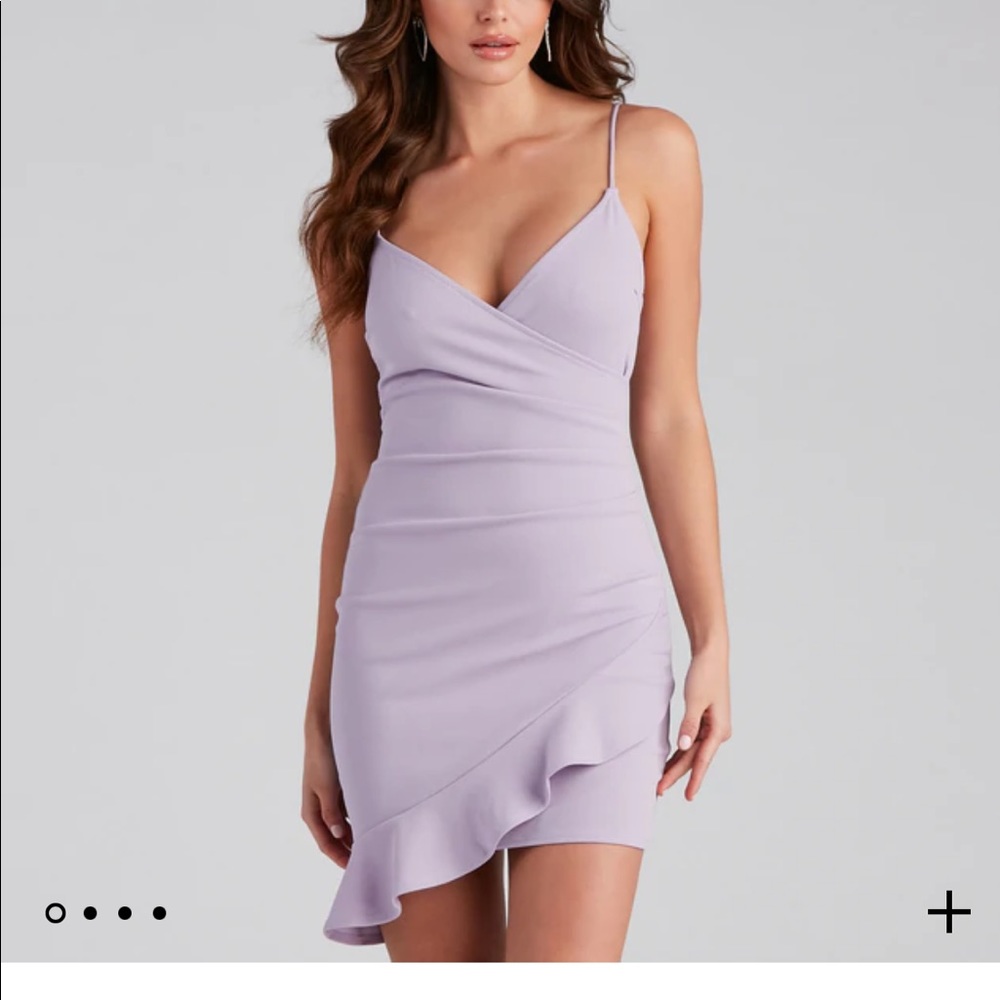 Windsor “Sweet Like Candy Ruffle Mini Dress”, in Lavender, Size Large